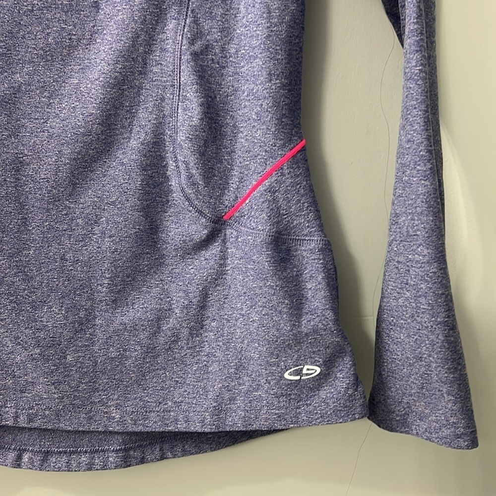 Champion Purple & Pink Semi Fitted Long Sleeve 1/4 Zip Athletic Top Small - Picture 3 of 6